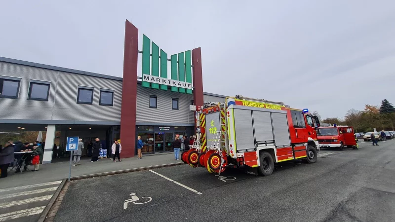 Am Marktkauf in Blomberg gab es einen Feuerwehreinsatz. - &copy; Marianne Schwarzer