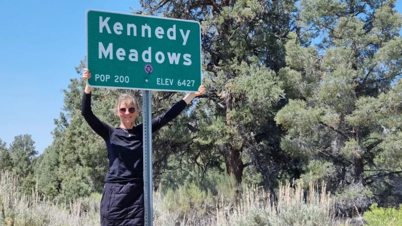 Christine Kositza an ihrem Etappenziel "Kennedy Meadows". - &copy; Christine Kositza