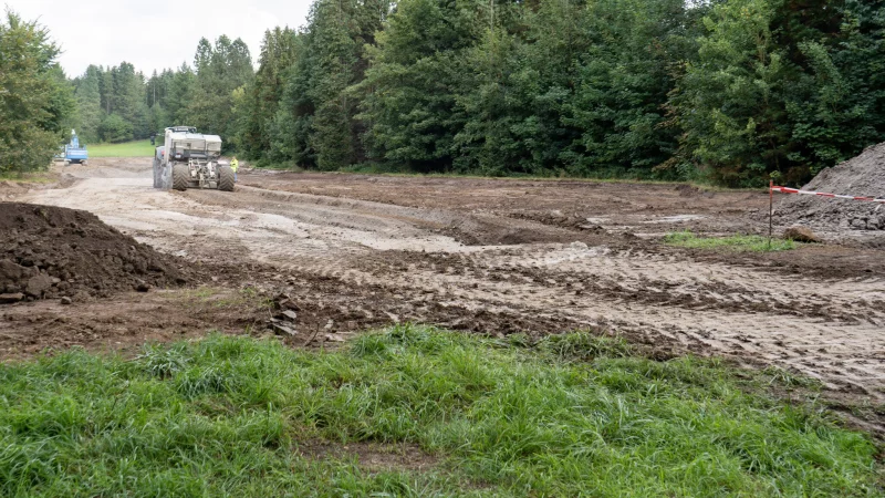 Schlammpolder im Silvaticum wird errichtet. - © Stadt Horn-Bad Meinberg