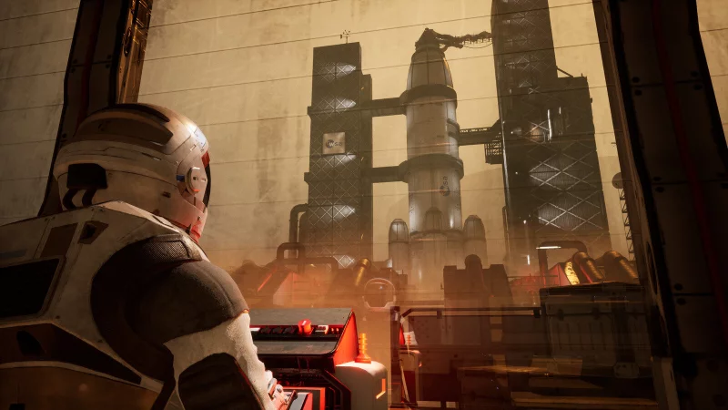 Der Astronaut blickt auf die Raketenabschussrampe in „Deliver Us The Moon“: Es ist der Beginn einer einsamen Mission zur Rettung der Erde. - © KeokeN Interactive
