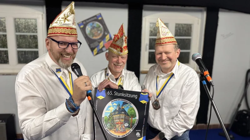 Das Vorstandsteam um Achim Zimmermann, Uwe Rottmann und Henrik Eichler (von links) stecken bereits mitten in den Vorbereitungen f&uuml;r die kommende Stunksitzung. - &copy; Sandra Castrup