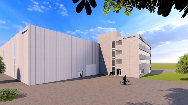 Visualisierung des Neubaus im Gewerbegebiet Vlotho-Hollwiesen. - &copy; Herbert Kannegiesser GmbH