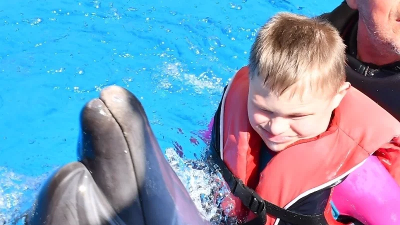 Von der Begegnung mit Delfinen in der Türkei hat der elfjährige Louis mächtig profitiert. - © Bildrechte: Marcus Kassen