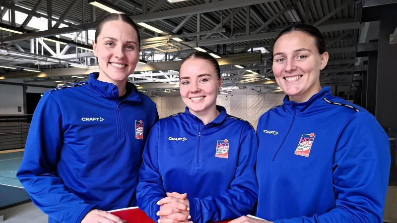 Drei Spielerinnen aus Island stehen im Kader des Handball-Bundesligisten  HSG Blomberg-Lippe: (von links) Andrea Jacobsen, Elin Rosa Magnusdottir und Diana Dögg Magnusdottir. - © Oliver König