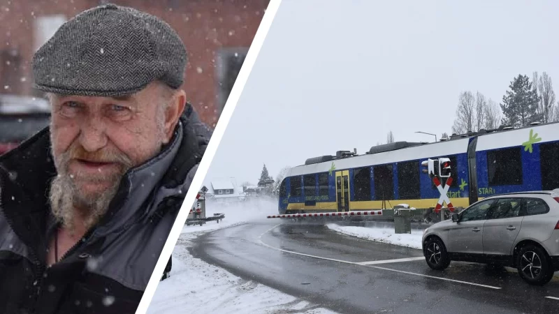 Michael Kummerow hat den Unfall an den Eisberger Bahnschienen beobachtet. Sein Sohn fand sp&auml;ter den fl&uuml;chtigen Autofahrer. - &copy; Dirk Haunhorst