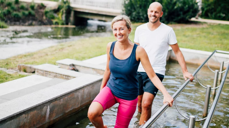 Kneippbecken zum Wassertreten befinden sich in Bad Salzuflen im Kurpark (Bild) und im angrenzenden Landschaftsgarten. Dieser soll jetzt durch eine "Kneipp-Erlebniswelt" aufgewertet werden. - © Staatsbad Salzuflen
