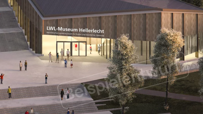 So oder ähnlich könnte der Schriftzug am neuen Eingangsgebäude aussehen. Vorausgesetzt, die Politik stimmt dem Namensvorschlag und dem Entwurf zu. - © AVP Group, Bearbeitung: studio tülü