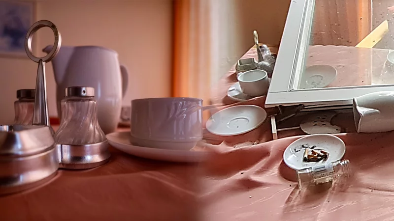 Mutwilliger Verfall: Wie aus einem leer stehenden Freizeitzentrum eine echte Ruine geworden ist, dokumentieren die Bilder aus dem ehemaligen Blomberger Feriendorf. - &copy; Foto: Gaby Prasse