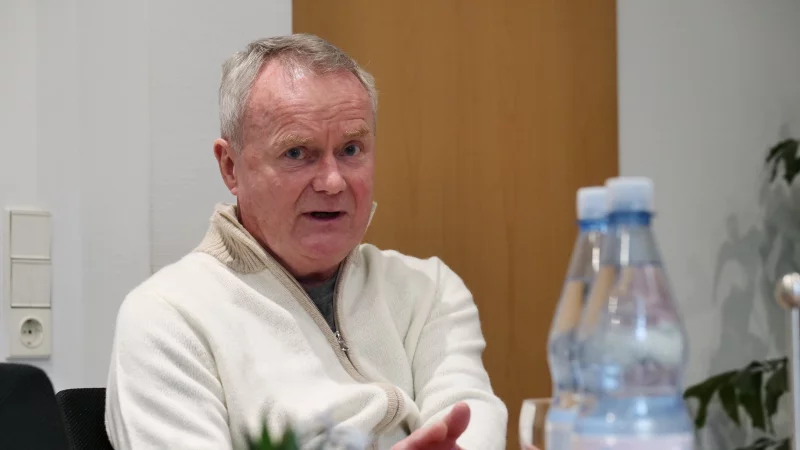 Manfred Schnieders, FLVW-Pr&auml;sident, ist zu Gast bei der LZ-Sportredaktion gewesen. - &copy; J&ouml;rg Hagemann