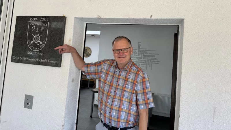 Michael Krügermeyer-Kalthoff ist gerne am Schießstand uns beschreibt sein Amt als Schützenoberst der Lagenser Gilde als schönes Hobby. - © Sandra Castrup