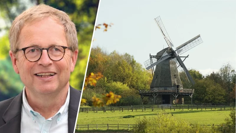 Antonius Grothe ist Mitglied im LWL-Kulturausschuss und damit unter anderem für das Freilichtmuseum Detmold (hier ein Bild von der Kappenwindmühle) zuständig. - © Bildrechte: Antonius Grothe/LWL; Montage: Oliver Wendtland