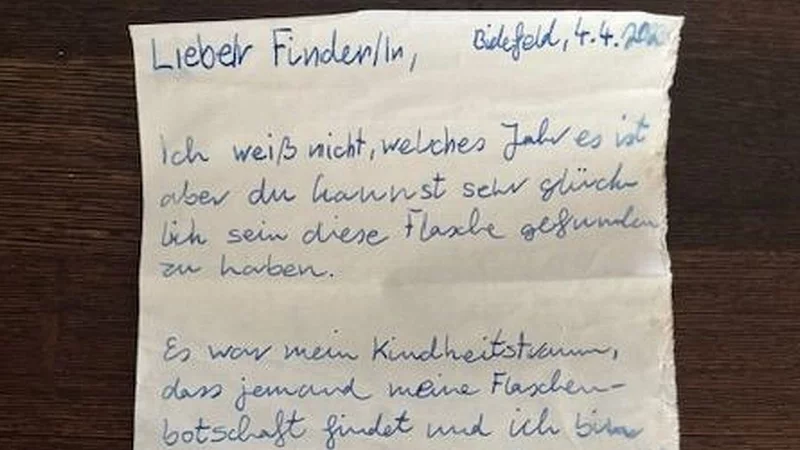 Der Brief aus der Flaschenpost war vermutlich etwas mehr als zwei Jahre in der Nordsee unterwegs. - &copy; Privat