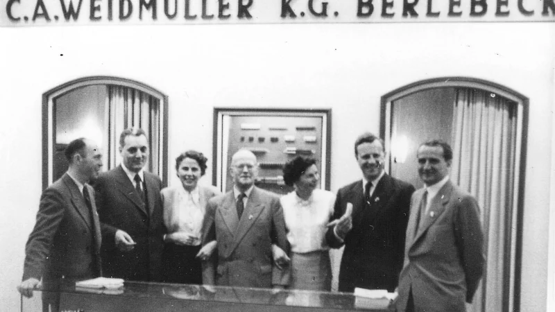 Mit neuen Produkten im Gep&auml;ck ist Weidm&uuml;ller im Jahr 1952 erstmals auf der Hannover Messe vertreten. - &copy; Weidm&uuml;ller