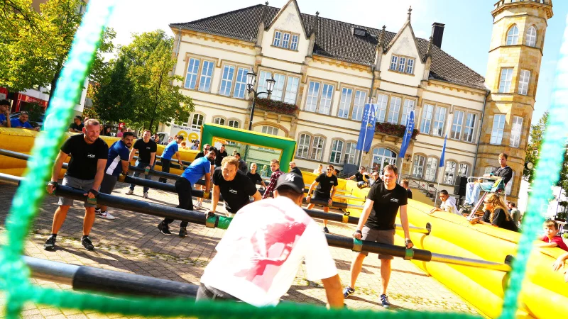 Beim Hörnchenfest werden wieder die Human-Table-Soccer-Stadtmeisterschaften ausgetragen. - © Manfred Hütte