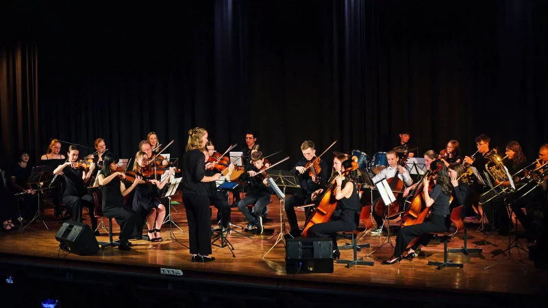 Das Orchester unter der Leitung von Eva Debbeler spielt "The Lion King". - © Nicole Ellerbrake