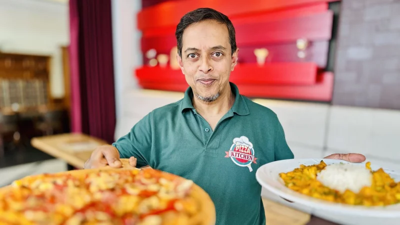 Eröffnung des „Pizza Kitchen“ von Reaz Ahmed an der Viktoriastraße in Bielefeld. - © Stefan Becker