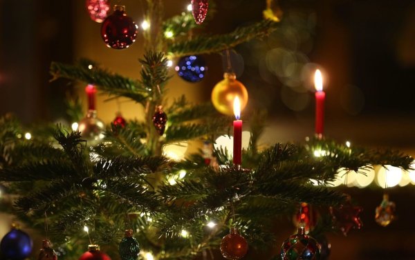 Kerzen brennen in einem Wohnzimmer an einem geschmückten Christbaum: heutzutage oft schon zeitiger im Dezember als früher. (Symbolbild) - © picture alliance / Karl-Josef Hildenbrand/dpa