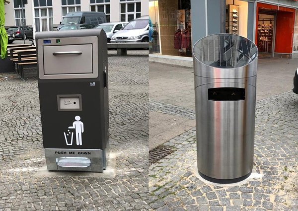 High-Tech: Das können die neuen Mülleimer der Stadt Bielefeld. - © Stadt Bielefeld