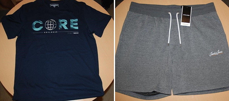 Mit einer Shorts und einem T-Shirt, die den abgebildeten ähneln, könnte der mutmaßliche Täter zur Zeit auf der Flucht sein. - © Polizei Lippe