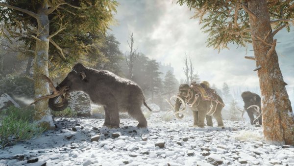 Mammuts? Ja, Mammuts. «ARK: Survival Ascended» spielt in einer prähistorischen Welt mit ziemlich aggressiver Fauna. - © Studio Wildcard/dpa-tmn