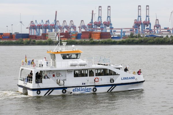 Elbkatamaran «Liinsand» - © Foto: Bodo Marks/dpa