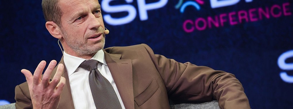 UEFA-Pr&auml;sident Aleksander Ceferin bei einem Podiumsgespr&auml;ch auf der Branchenkonferenz SpoBis. - &copy; Christian Charisius/dpa
