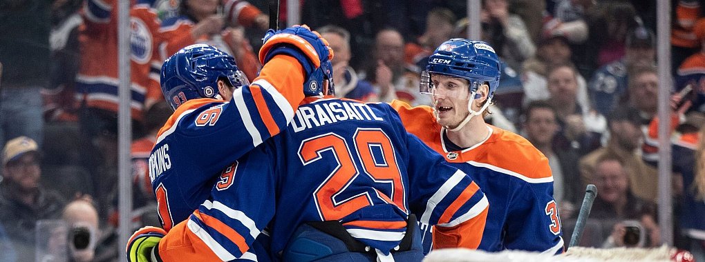 Leon Draisaitl trifft doppelt und führt die Torschützenliste der Liga mit 40 Toren an. - © JASON FRANSON/The Canadian Press/AP/dpa