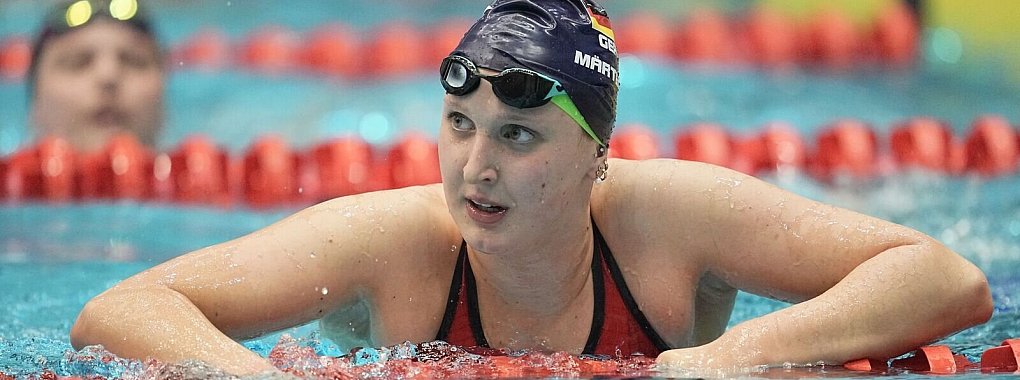 Leonie M&auml;rtens schwimmt bei den Olympischen Spielen in Paris auch das Freiwasserrennen &uuml;ber 10 Kilometer. - &copy; Michael Kappeler/dpa