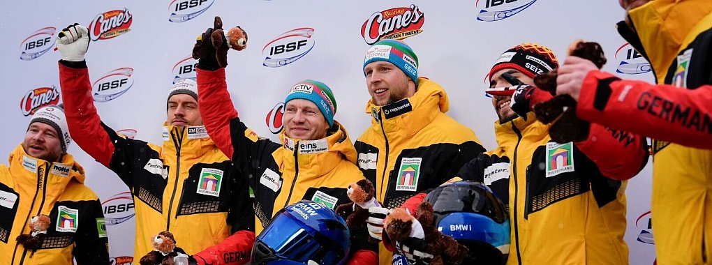 Deutscher Dreifacherfolg im Zweierbob bei der WM in Lake Placid. - © Julia Demaree Nikhinson/AP/dpa
