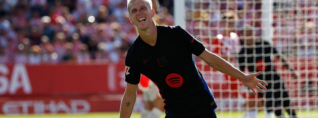 Schon dreimal getroffen, nun verletzt: Dani Olmo fehlt Barcelona vorerst. - © Joan Monfort/AP/dpa