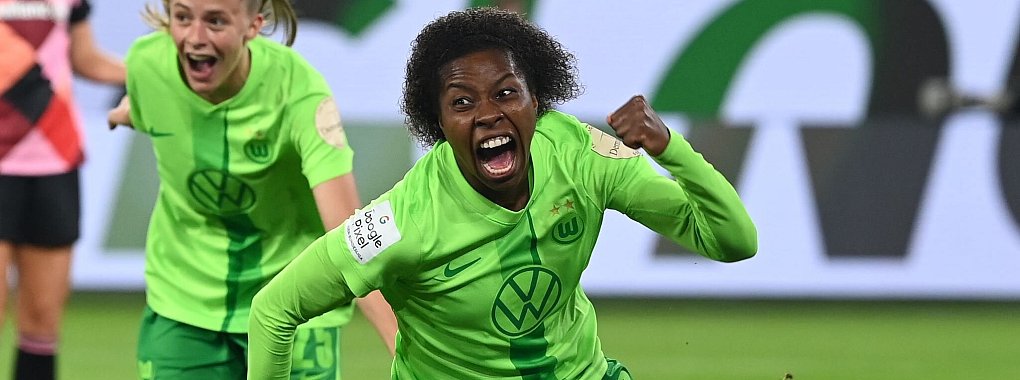Die Wolfsburgerin Lineth Beerensteyn erzielte in ihrem 100. Bundesliga-Spiel das 1:0 gegen Jena. - © Swen Pförtner/dpa