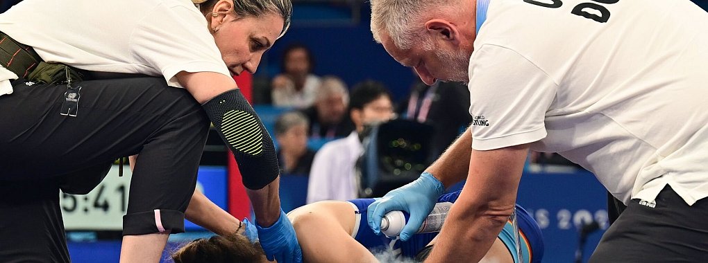 Schmerzhafte Niederlage: Annika Wendle verliert den Kampf um Bronze. - &copy; Sina Schuldt/dpa