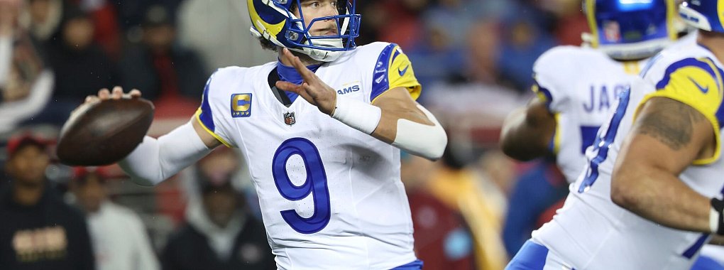 Matthew Stafford (9) drehte gegen die San Francisco 49ers im vierten Viertel mit 160 Passing Yards auf. - © Jed Jacobsohn/AP/dpa
