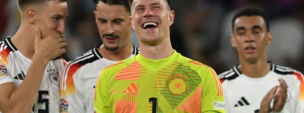 Ein strahlender Marc-André ter Stegen nach dem 5:0 gegen Ungarn. - © Bernd Thissen/dpa