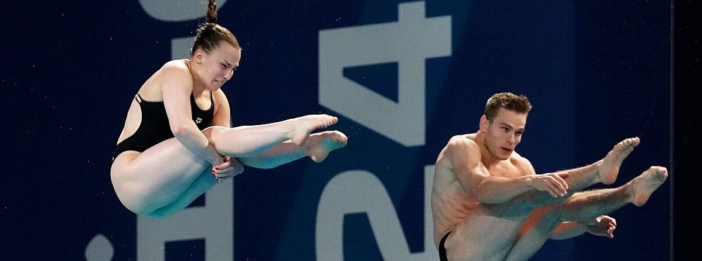 Lena Hantschel und Moritz Wesemann in Aktion. - &copy; Hassan Ammar/AP/dpa
