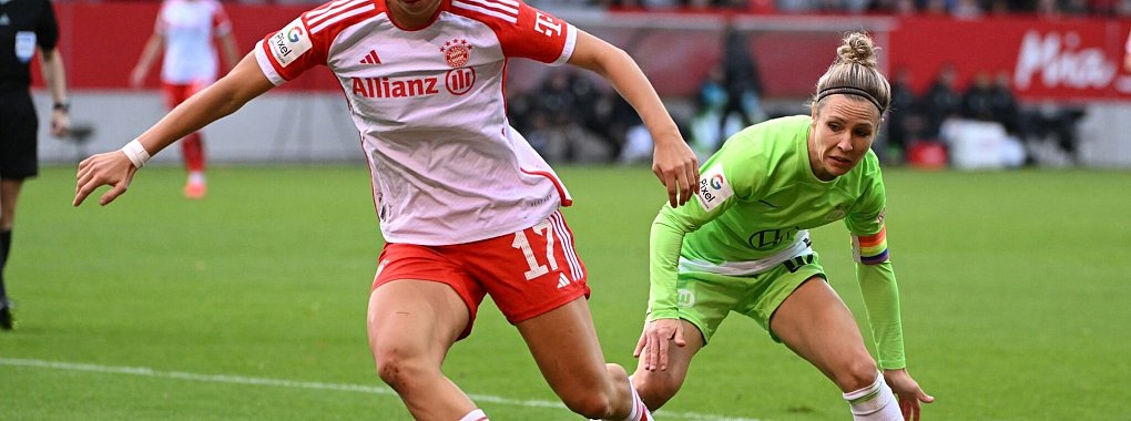 Klara B&uuml;hl (l) will mit dem FC Bayern die Meisterschaft perfekt machen. - &copy; Angelika Warmuth/dpa