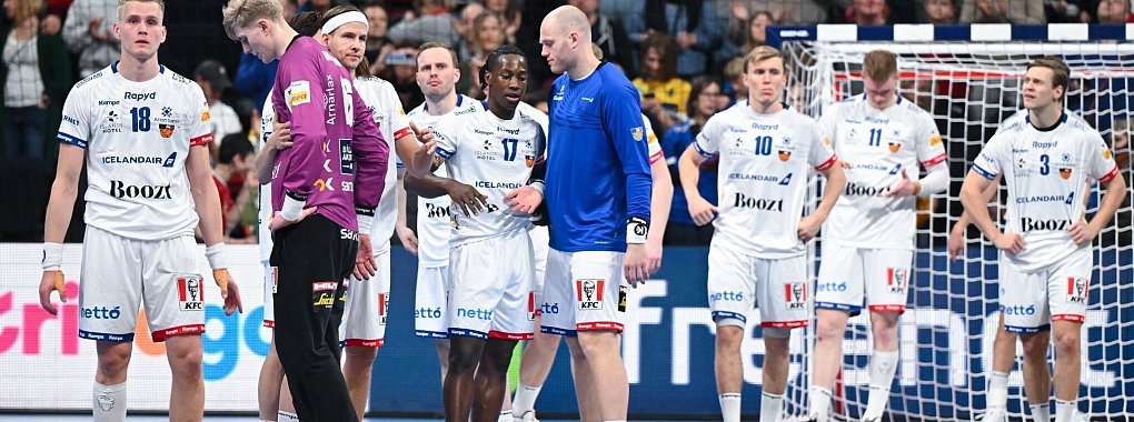 Islands Handballer m&uuml;ssen sich beim Match gegen Deutschland steigern. - &copy; Sven Hoppe/dpa