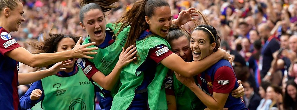 Barcelonas Frauen gewannen zum zweiten Mal in Serie die Champions League. - &copy; Alvaro Barrientos/AP/dpa