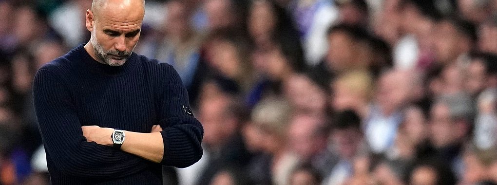 Pep Guardiola erlebt in Madrid den nächsten Rückschlag mit Manchester City - © Manu Fernandez/AP/dpa
