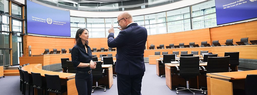 Au&szlig;enministerin Annalena Baerbock (Gr&uuml;ne) macht auf ihrer Sommerreise in Hamburg Station. Am Rande &auml;u&szlig;ert sie sich auch zu den Brandanschl&auml;gen vor Beginn der Olympischen Spiele in Frankreich. - &copy; Christian Charisius/dpa