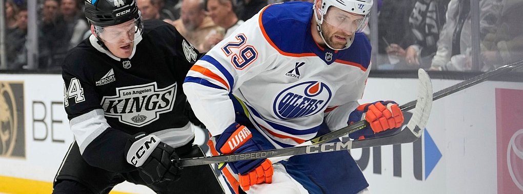 Leon Draisaitls zweites Playoff-Tor war viel zu wenig für die Oilers. - © Mark J. Terrill/AP/dpa