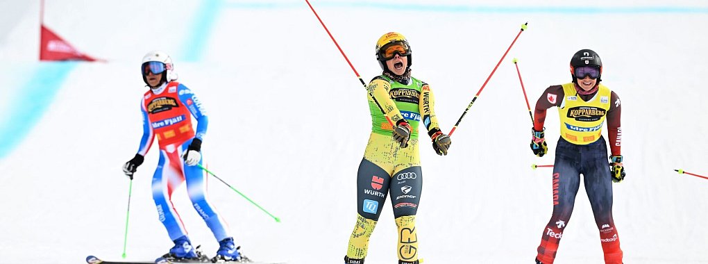 Daniela Maier gewinnt den vorletzten Skicross-Weltcup der Saison. - © Pontus Lundahl/TT/TT News Agency/AP/dpa