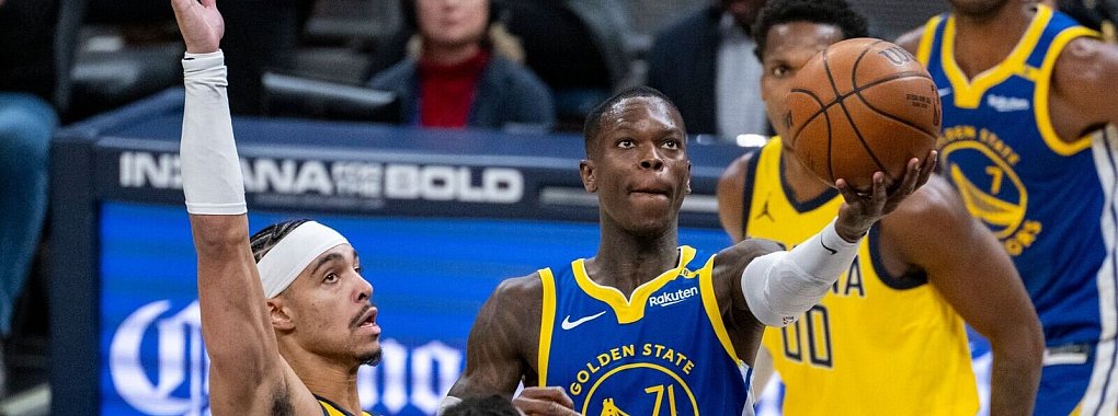 Dennis Schröder traf für die Golden State Warriors gegen die Indiana Pacers nur fünf seiner 13 Versuche aus dem Feld. - © Doug McSchooler/AP/dpa