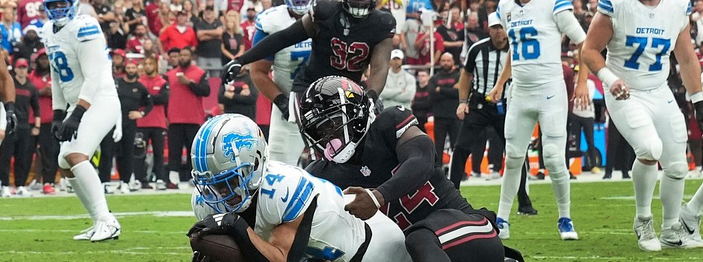 Amon-Ra St. Brown erzielte seinen ersten Touchdown in dieser Saison. - © Rick Scuteri/AP/dpa