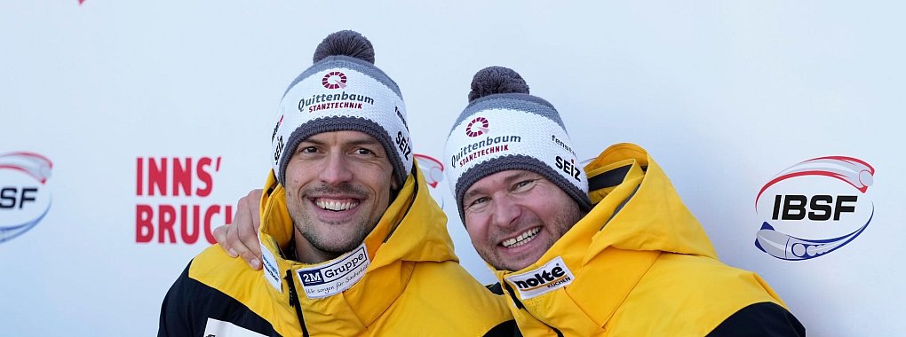 Johannes Lochner und Georg Fleischhauer sind zufrieden mit ihrem Ergebnis. - © Matthias Schrader/ap/dpa