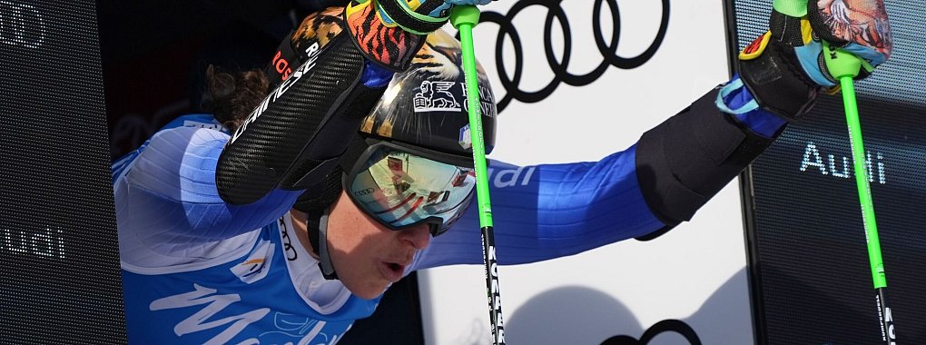 Die Italienerin Federica Brignone schied im Riesenslalom nach Führung im ersten Lauf aus. - © Giovanni Auletta/AP/dpa