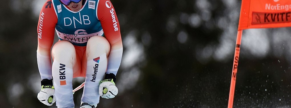 Franjo von Allmen gewinnt in Kvitfjell. - © Gabriele Facciotti/AP/dpa