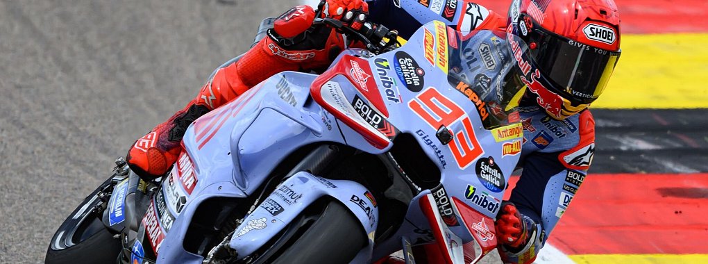 Der Spanier Marc Marquez auf seiner Maschine. - &copy; Robert Michael/dpa