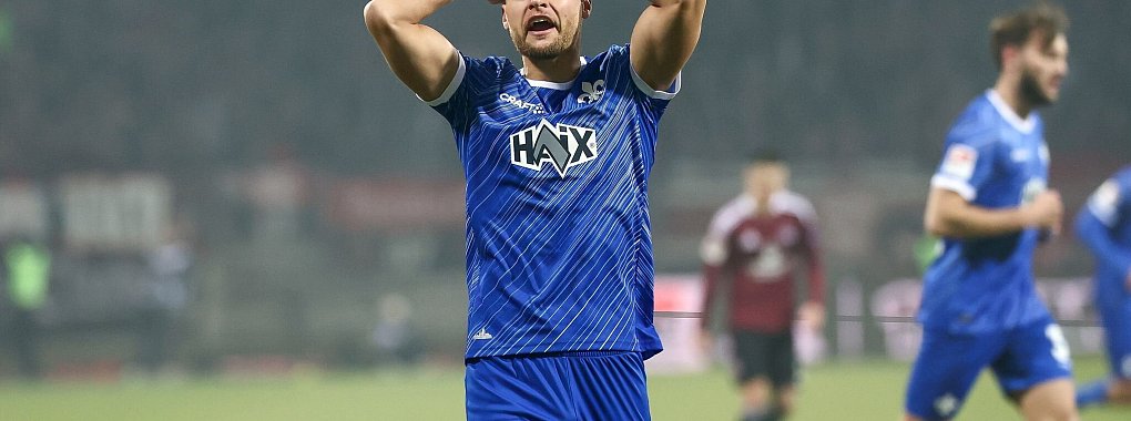 Darmstadts Fabian Nürnberger ist vom DFB-Sportgericht für acht Spiele, drei davon auf Bewährung, gesperrt worden. - © Daniel Löb/dpa