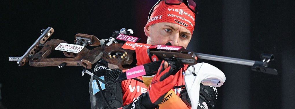 Philipp Nawrath verpasste mit dem deutschen Team in Kontiolahti das Podest. - © Hendrik Schmidt/dpa